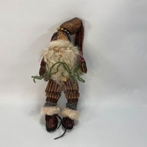 Old World Folk Art St Nick Santa Rustic Velvet Ethnic Garland 12" Christmas Doll